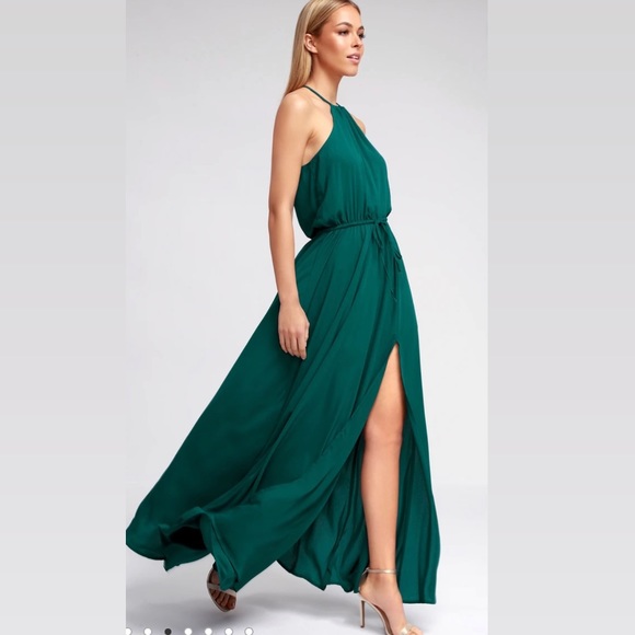 Fabulous Lulus halter neck chiffon maxi dress - Picture 3 of 11